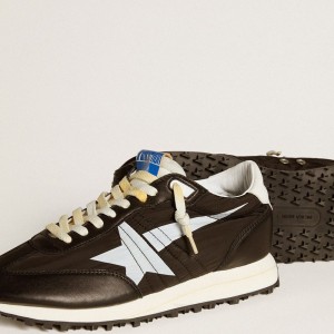 Golden Goose Marathon Shoes With Black Nylon Upper And White Star GMF00683.F005459.90167