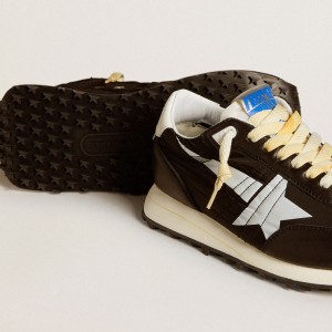 Golden Goose Marathon Shoes With Black Nylon Upper And White Star GWF00683.F005459.90167