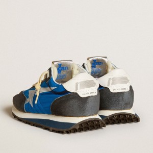 Golden Goose Marathon Shoes With Blue Nylon Upper And White Star GWF00683.F005463.50738