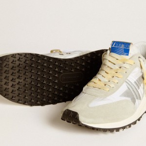 Golden Goose Marathon Shoes With White Nylon Upper And Silver Star GMF00683.F005457.60466