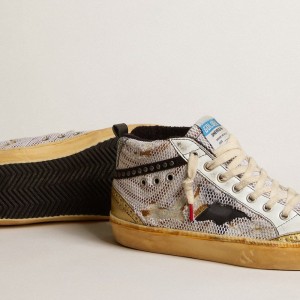 Golden Goose Mid Star LAB Sneakers In Pony Skin And Mesh With Black Star And Studded Flash GWF00518.F004380.82244