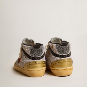 Golden Goose Mid Star LAB Sneakers In Pony Skin And Mesh With Black Star And Studded Flash GWF00518.F004380.82244