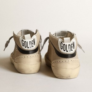 Golden Goose Mid Star LTD Sneakers In Cream-colored Mesh With Silver Star GWF00122.F003398.15383