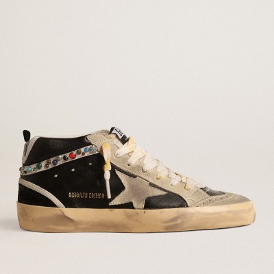 Golden Goose Mid Star LTD Sneakers In Nappa Leather With Suede Star And Studded Flash GWF00122.F004604.82298