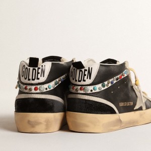 Golden Goose Mid Star LTD Sneakers In Nappa Leather With Suede Star And Studded Flash GWF00122.F004604.82298