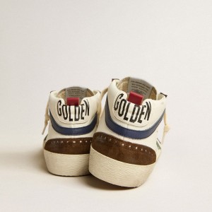 Golden Goose Mid Star Sneakers With Green Leather Star And Blue Leather Flash GMF00122.F005264.82518