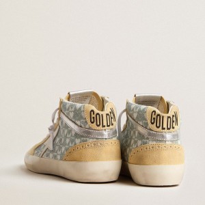 Golden Goose Mid Star Sneakers With Heart Print Sneakers In Swarovski Crystals And Silver Flash GWF00122.F005285.82565