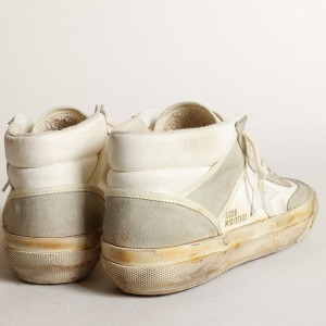 Golden Goose Mid Star Sneakers With Ice-gray Suede Inserts And White Leather Star GWF00408.F003449.10276