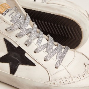 Golden Goose Mid Star Sneakers With Laminated Heel Tab And Glitter Laces GWF00122.F001249.10238