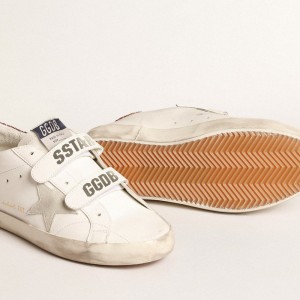 Golden Goose Old School Sneakers With Ice-gray Suede Star And Glitter Heel Tab GWF00177.F004705.82337