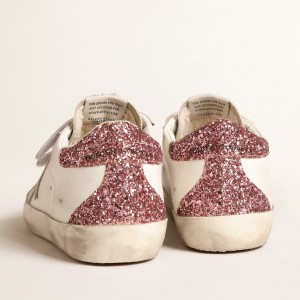 Golden Goose Old School Sneakers With Ice-gray Suede Star And Glitter Heel Tab GWF00177.F004705.82337