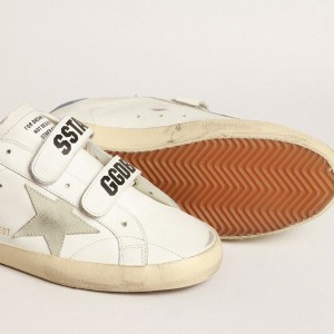 Golden Goose Old School Sneakers With Ice-gray Suede Star And Light Blue Heel Tab GWF00177.F004068.10588