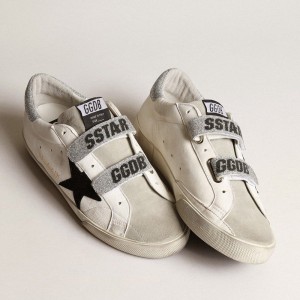 Golden Goose Old School Sneakers With Suede Star And Swarovski Crystal Straps GWF00111.F003991.11358