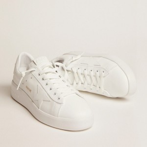 Golden Goose Purestar Sneakers In White Leather GWF00197.F000541.10100