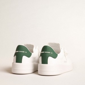 Golden Goose Purestar Sneakers With White Bio-based Star And Mat Green Leather Heel Tab GMF00197.F004753.10502