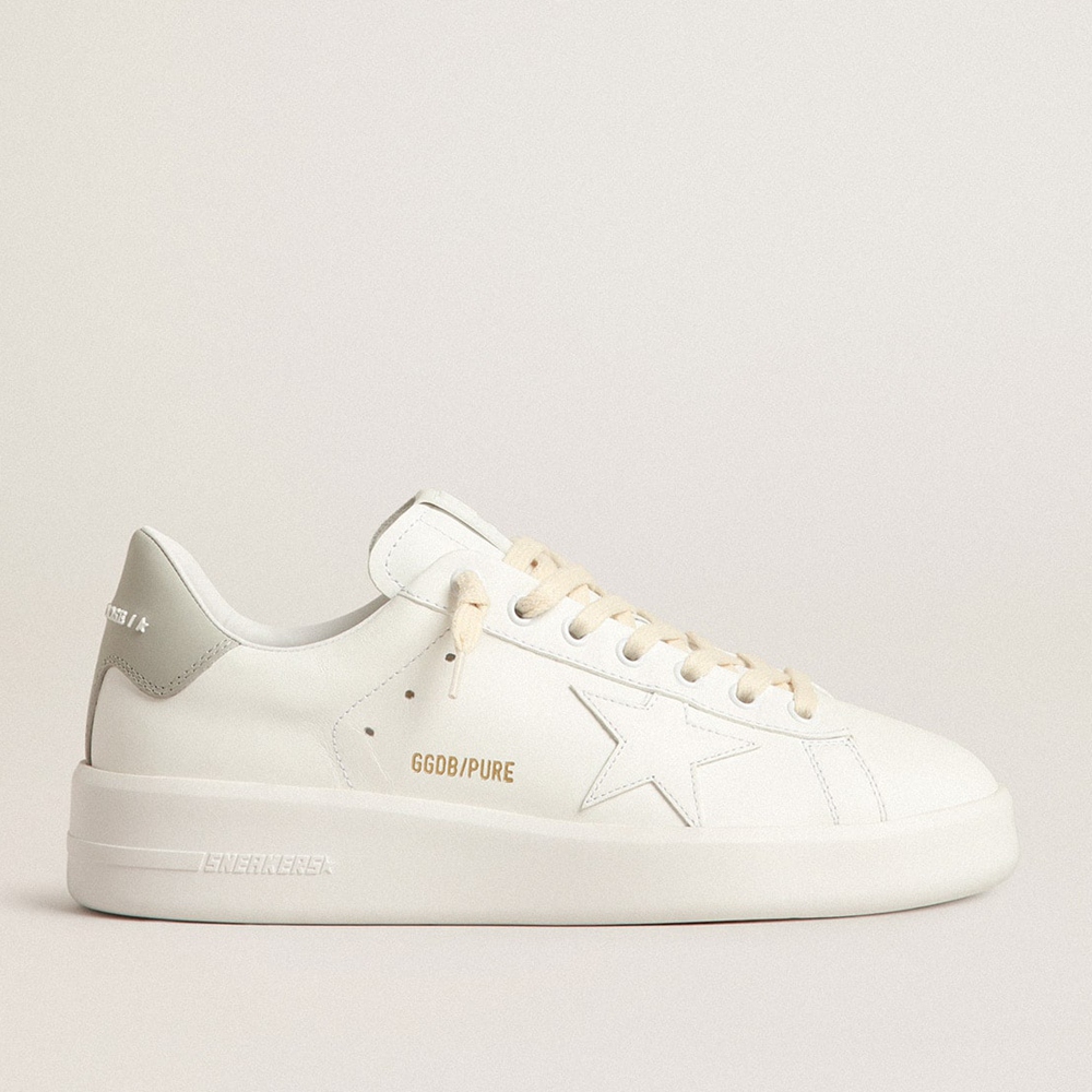 Golden Goose Purestar Sneakers With White Star And Gray Leather Heel Tab GWF00197.F004056.10973