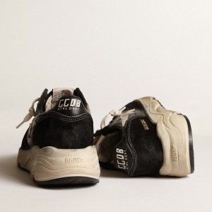 Golden Goose Running Sole Sneakers In Black Nappa And Suede GWF00126.F003775.90352