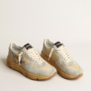 Golden Goose Running Sole Sneakers In Ice Gray With Studded Suede Star GMF00126.F004008.82102