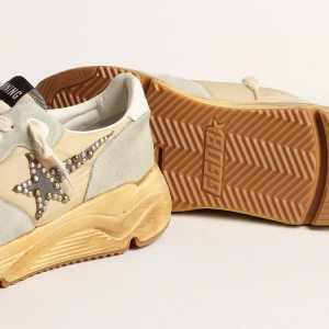 Golden Goose Running Sole Sneakers In Ice Gray With Studded Suede Star GMF00126.F004008.82102