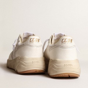 Golden Goose Running Sole Sneakers In Mesh And White Nappa GMF00126.F003928.10100