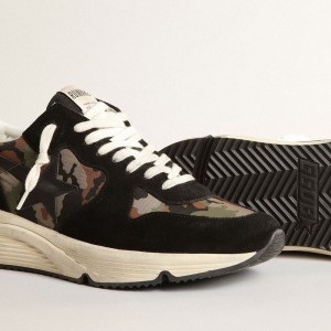 Golden Goose Running Sole Sneakers In Nylon Ripstop With Camouflage Print GMF00126.F003939.90363