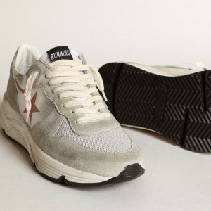 Golden Goose Running Sole Sneakers In Silver Leather With Ice-gray Inserts GWF00398.F003420.81824