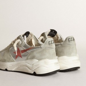 Golden Goose Running Sole Sneakers In Silver Leather With Ice-gray Inserts GWF00398.F003420.81824