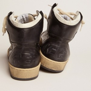 Golden Goose Sky-Star Sneakers In Black Nappa With White Star GMF00230.F002944.80203