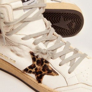 Golden Goose Sky-Star High-top Sneakers In Leopard-print Pony Skin GWF00230.F002193.10805