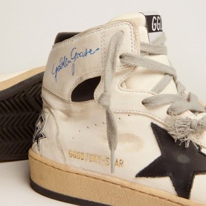 Golden Goose Sky-Star Sneakers With Signature On The Ankle And Black Inserts GMF00230.F002190.10283