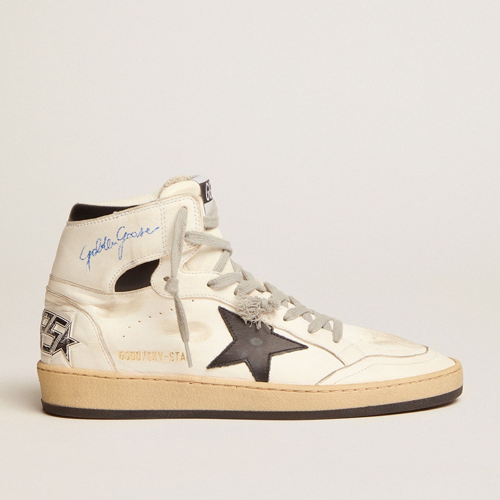 Golden Goose Sky-Star Sneakers With Signature On The Ankle And Black Inserts GWF00230.F002190.10283