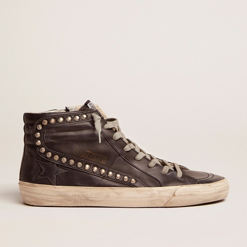 Golden Goose Slide Sneakers Black With Studs GMF00115.F000323.90100