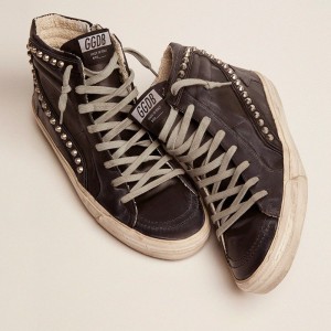 Golden Goose Slide Sneakers Black With Studs GMF00115.F000323.90100