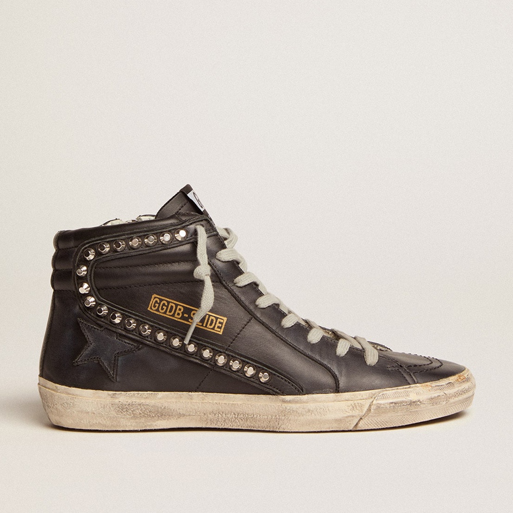 Golden Goose Slide High-top Sneakers With Studs GWF00115.F000323.90100