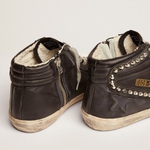 Golden Goose Slide High-top Sneakers With Studs GWF00115.F000323.90100