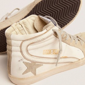 Golden Goose Slide Sneakers With Ice-gray Suede Star And White Flash GWF00115.F000324.10276