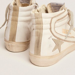 Golden Goose Slide Sneakers With Ice-gray Suede Star And White Flash GWF00115.F000324.10276