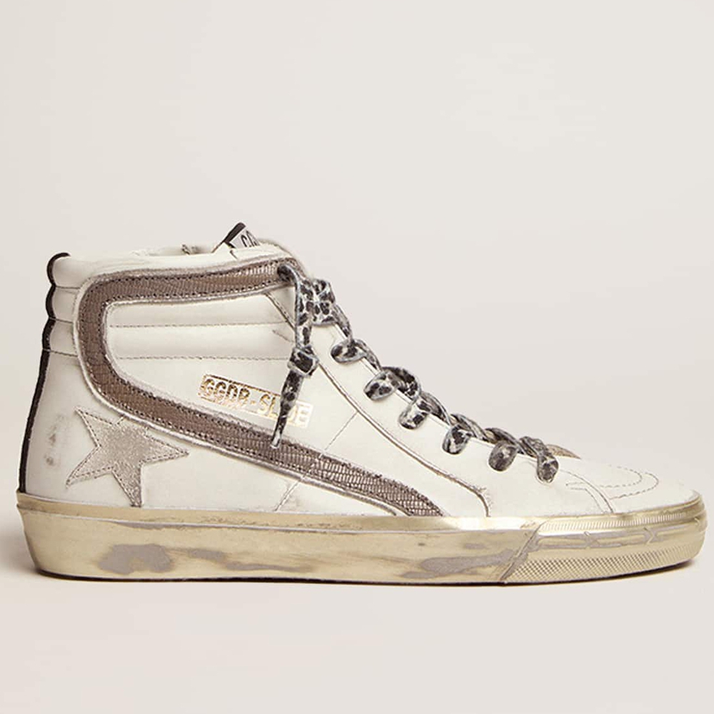 Golden Goose Slide Sneakers With Star Sneakers In White Suede And Leather Flash GWF00115.F002452.10874