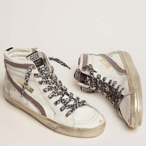 Golden Goose Slide Sneakers With Star Sneakers In White Suede And Leather Flash GWF00115.F002452.10874