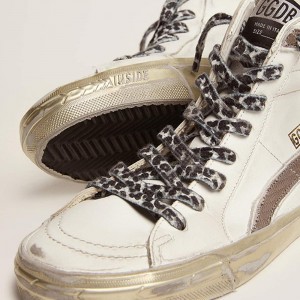 Golden Goose Slide Sneakers With Star Sneakers In White Suede And Leather Flash GWF00115.F002452.10874