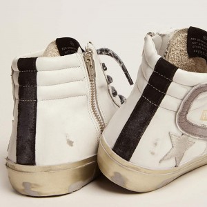 Golden Goose Slide Sneakers With Star Sneakers In White Suede And Leather Flash GWF00115.F002452.10874