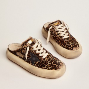 Golden Goose Space-Star Sabot Sneakers In Animal Print Pony Skin And Shearling Lining GWF00322.F003000.81472