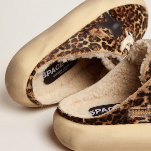 Golden Goose Space-Star Sabot Sneakers In Animal Print Pony Skin And Shearling Lining GWF00322.F003000.81472