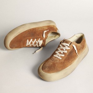 Golden Goose Space-Star Sneakers In Tobacco-colored Suede GMF00376.F003327.15331