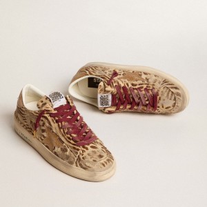 Golden Goose Stardan LTD Sneakers In Animal-print Pony Skin With Gold Glitter Star GWF00128.F006043.82690