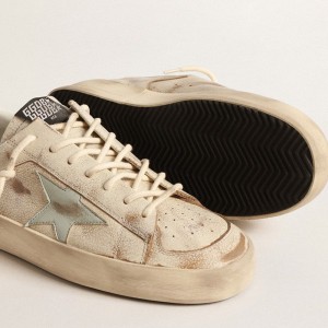 Golden Goose Stardan LTD Sneakers With Aqua-green Nappa Leather Star And Heel Tab GMF00128.F004568.11514