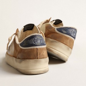 Golden Goose Stardan Sneakers In Beige Nylon And Mesh With Tobacco Suede Inserts GMF00479.F004077.82145