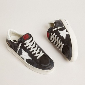 Golden Goose Stardan Sneakers In Black Nubuck And Mesh With Gray Leather Star And Heel Tab GMF00333.F005233.10283