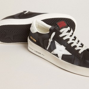 Golden Goose Stardan Sneakers In Black Nubuck And Mesh With Gray Leather Star And Heel Tab GMF00333.F005233.10283