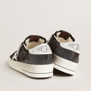 Golden Goose Stardan Sneakers In Black Nubuck And Mesh With Gray Leather Star And Heel Tab GMF00333.F005233.10283